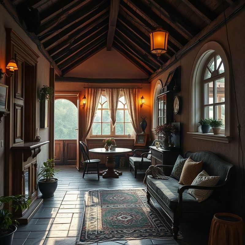 An apartment owner and an adviser review photographs and a floor plan at a table